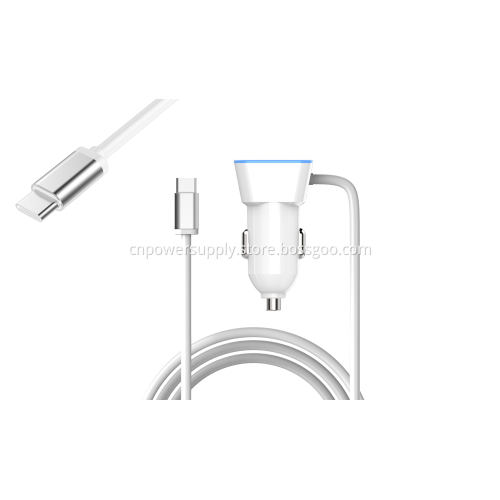 24W 2 USB Charger With Cable Car Charger